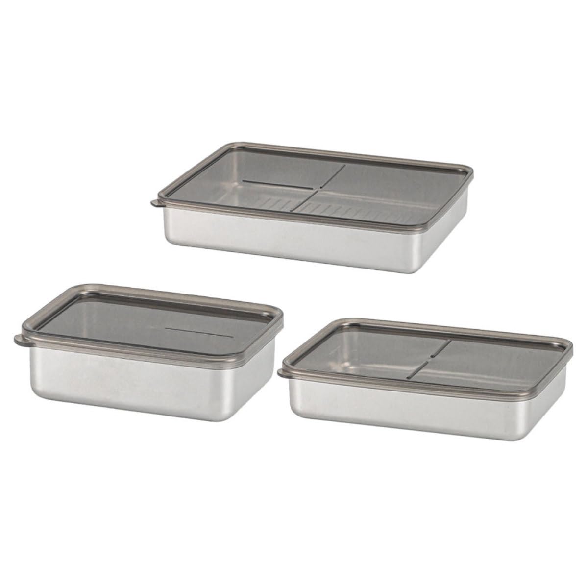 Frischhaltedosen mit Transparentem Deckel Edelstahl 3 Stück zur Langen Lebensmittelaufbewahrung 2000ml 800ml 400ml für Küche und Familien