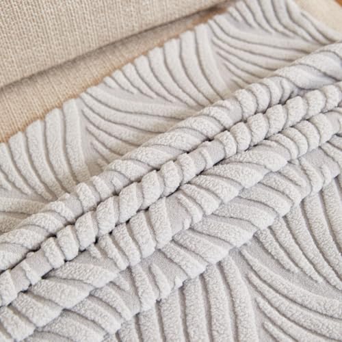 Image of HOMETHREADS Elastic Jacquard Chair Cover - Stretchable, Removable & Washable Short Dining Chair Slipcover | Durable Seat Protector for Kitchen, Dining Room & Banquet Chairs (Light Grey, Pack of 6)