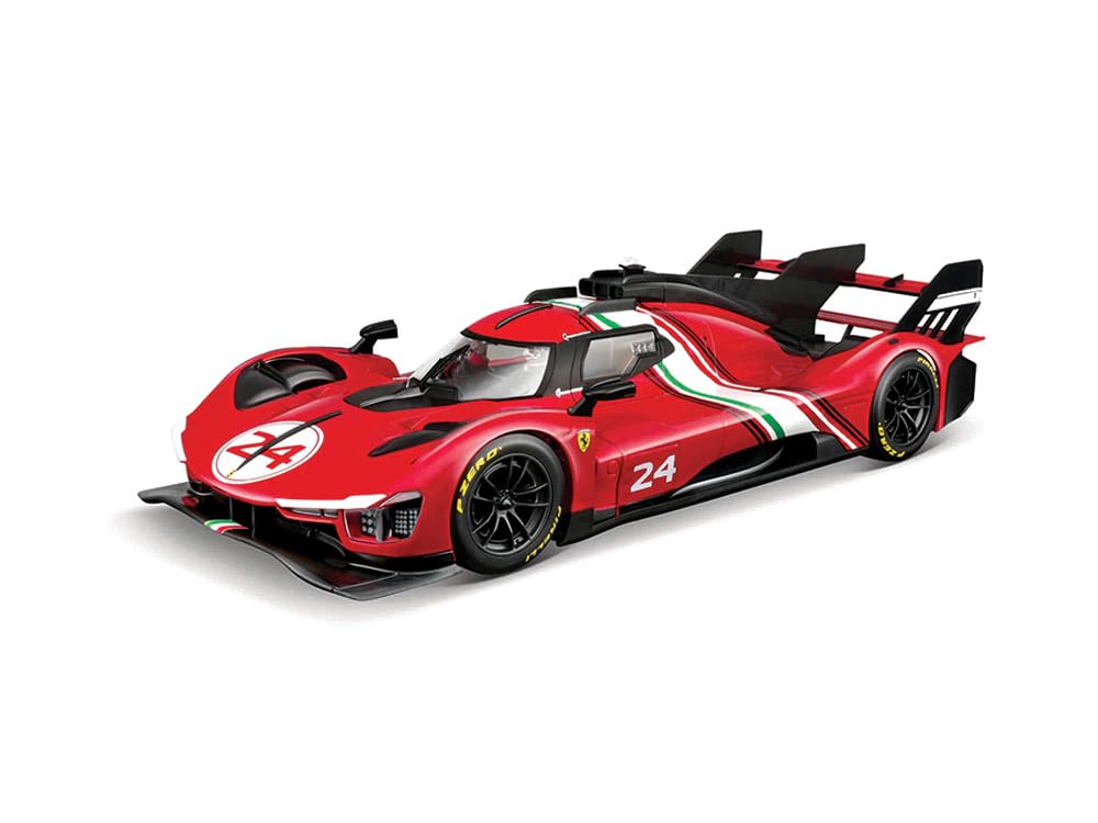 Bburago - Ferrari 499P Modificata - Metalowy model samochodu 1/18 - Oficjalny model Ferrari Racing - Otwierane drzwi i kaptur - Szczegółowe wnętrze - Edycja kolekcjonerska Ferrari