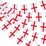 England Wimpel Banner,England St George Bunting 30pcs Fahnen, 10m 33ft England St. George Flagge Bunting,England Bunting Dekoration für Sportveranstaltungen,Weltmeisterschaft 2022 Fußball Party