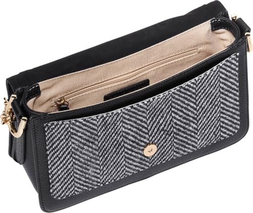 Image of Cole Haan Women's Daniella Chain Shoulder Bag, Herringbone Tweed /Black