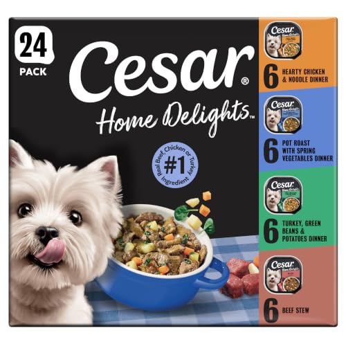 Cesar Home Delights Wet Dog Food, Dinner and Stew Variety, 3.5 oz, 24 Count - image 1