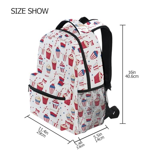 Ice Cream Flag Star Backpack for School Boys Girls Adults Kids Bookbag Laptop Bag 15L4