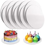 10 Pcs Cake Boards, White Cake Boards 10 inch Round, Food-graded Cardboard Cake Rounds Cake Base, Waterproof and Oil-proof Cake Boards for Cake DIY, Dessert and Crafts Display(White)