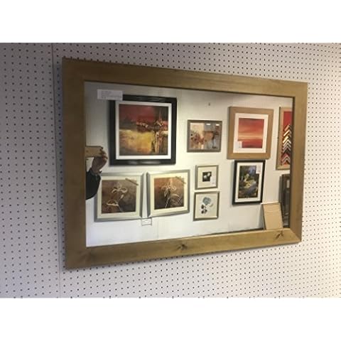 TRADE PRICED - NEW LARGE FLAT MODERN SOLID PINE LIGHT OAK STAINED WALL AND OVERMANTLE MIRRORS Cover