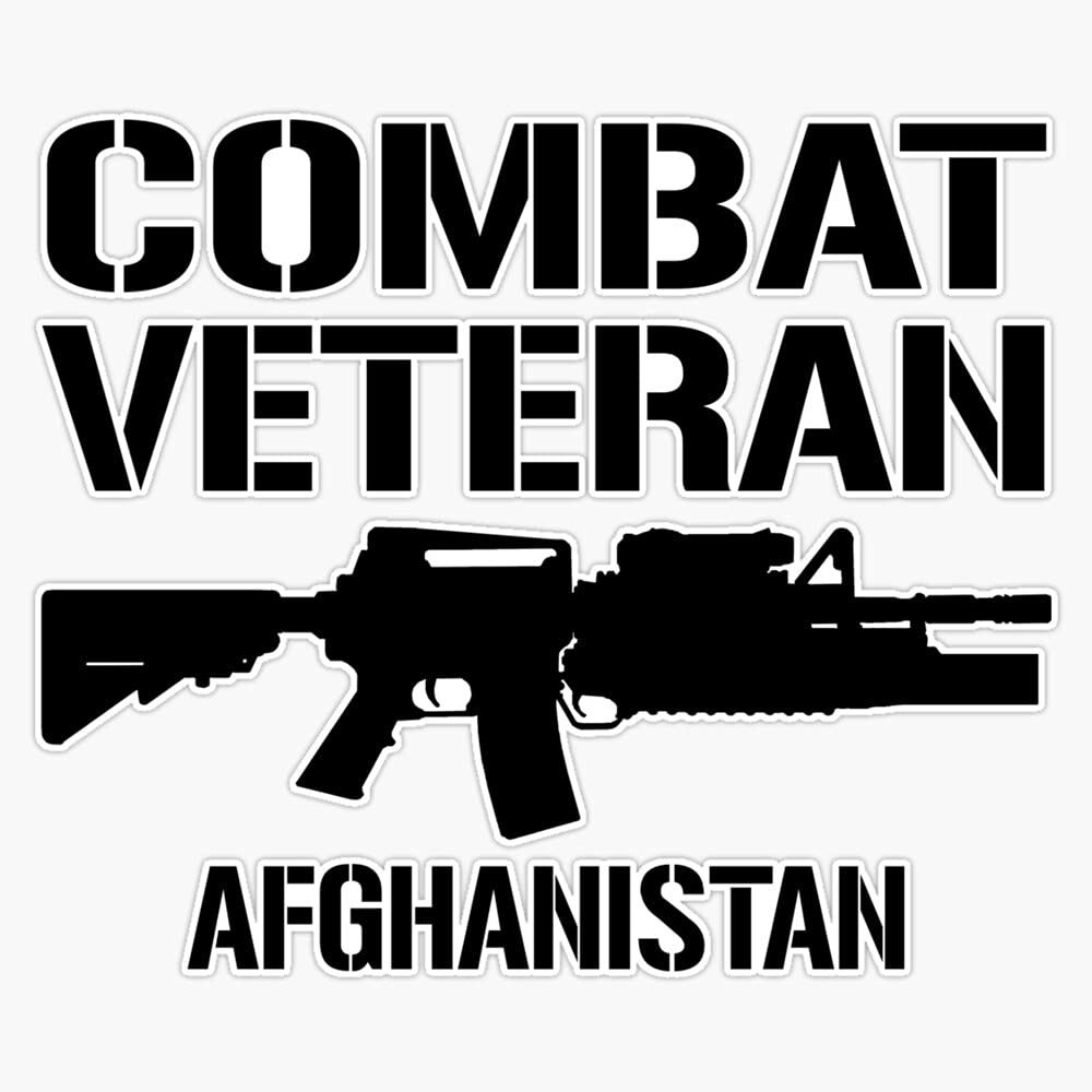 HOF Trading Combat Veteran - Afghanistan Vinyl Sticker Waterproof Decal Laptop Wall Window Bumper Sticker 5 inch (27)