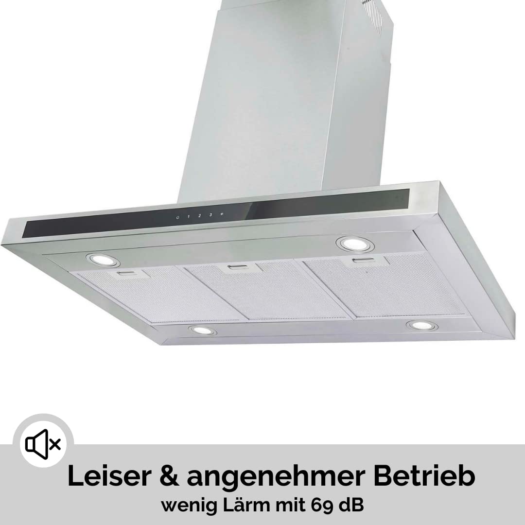 PKM Inselhaube 8099GISZ Dunstabzugshaube Edelstahl 90cm Energieeffizienz A