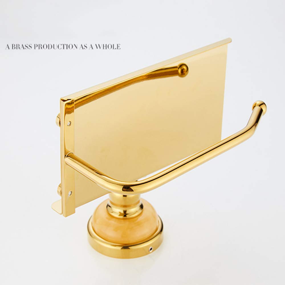 Europeo Di Porta Carta Igienica Muro D'ottone Montato Moderno Supporto Del Tessuto Rotolo Di Accessori Da Bagno Con Supporto Mensola Del Telefono Per L'hotel Bagno Camera Da Letto, L'oro,Sapphire