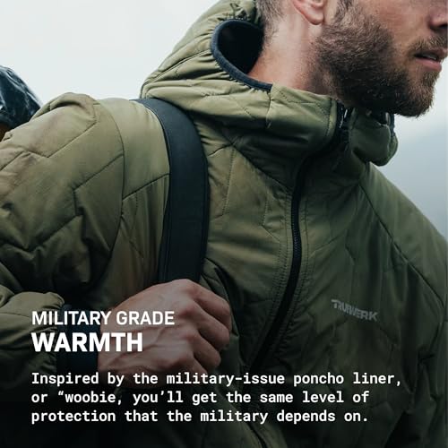 TRUEWERK M3 Woobie Hoodie, Mid-Weight Men's Coat with Hood, Moisture Wicking, Water Resistant, Work Jacket with 4-Way Stretch3