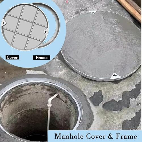 Plaque de regard ronde invisible en acier 400x400 mm - 4