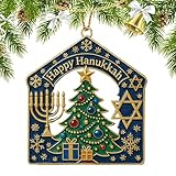 acrílico para árbol de Navidad | Colgante Colgante clásico 2D | Decoración acrílica de Hanukkah | Decoración navideña para Sala de Estar, Dormitorio, balcón, jardín, cafetería, repisa, Puerta,