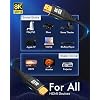 10K 8K 4K HDMI Cable 1FT, Ultra High Speed HDMI Braided Cord, Supports 4K/120Hz, 8K/60Hz, 48Gbps DTS:X, HDCP 2.2 & 2.3, HDR 10, HDMI 2.1 Cable