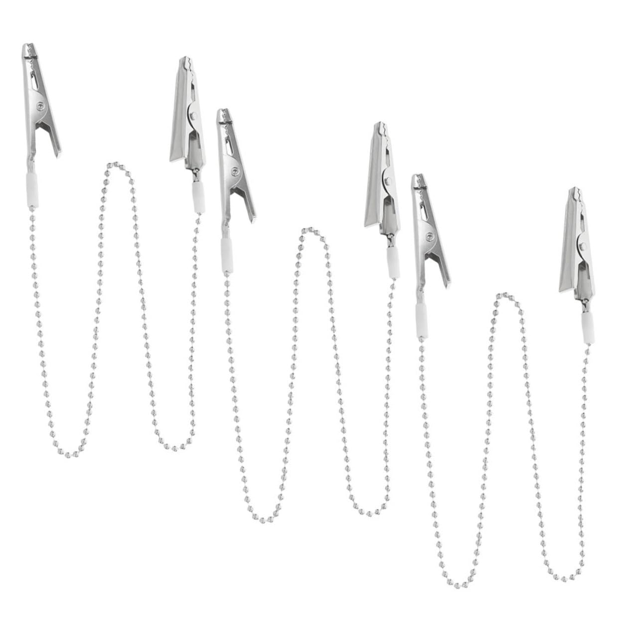 STOBAZA 3Pcs Chain Napkin Holder Clips with Spring Clamps Reliable Bib Holder for Practices and Easy to Use Keeps Neat and Organized