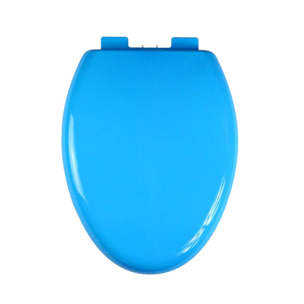 FLYIODFCXV Toilet seat, 18.1" Elongated Toilet Seat with Quiet/Soft Close Feature Double Thick Design for Extra Comfort Easy Removal(B)
