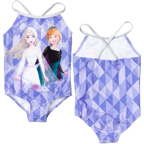 Disney Frozen Princess Anna Elsa Frozen Girls 2 Pack Crossover One Piece Bathing Suits Toddler to Big Kid2