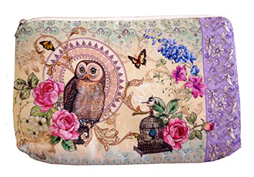 Kosmetiktäschchen Schminktäschchen Mädchen Eule gelb lila Cover