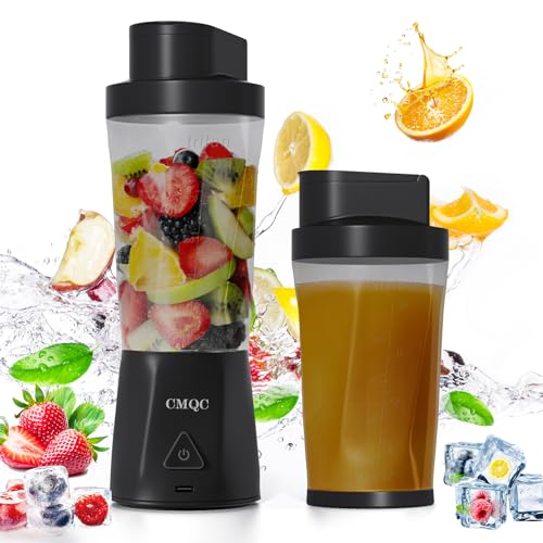 CMQC Portable Blender (Black) for Shakes and Smoothies With 23 Oz Cup - Travel Sport Bottle for...