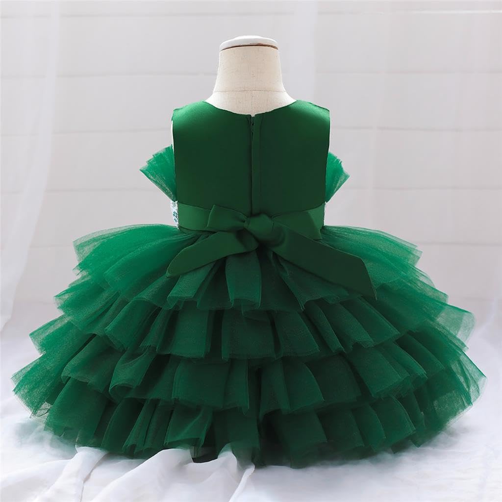 Lito Angels Vestido de Fiesta de Tul para Bebés y Niñas | Volantes plisados, Falda de tul en capas, Fajín con lazo, Boda, Cumpleaños, Comunión