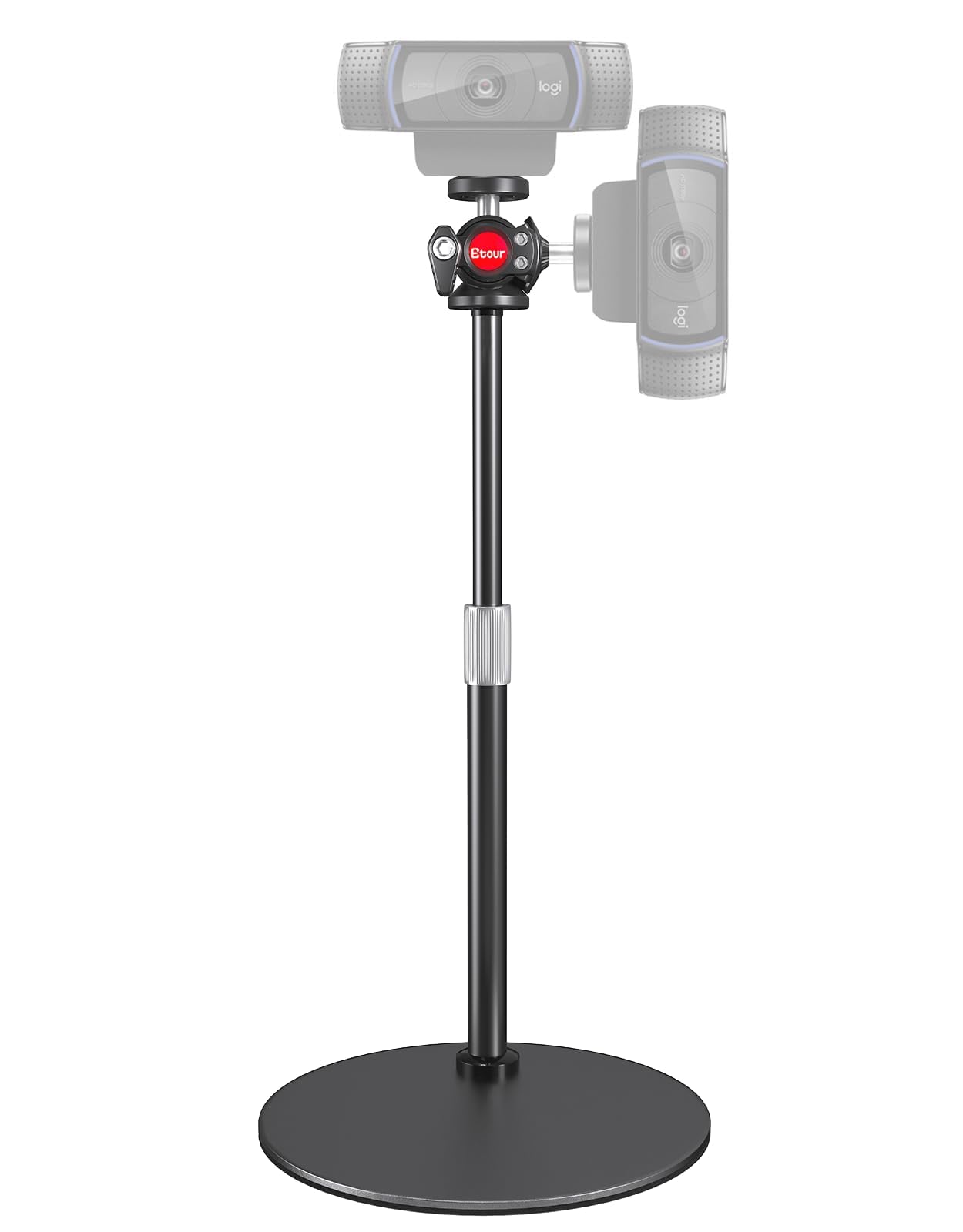 Pied de Webcam pour Bureau de Table Ajustable, pour Logitech C922 C930e C920 C615 C960 C920x BRIO 4K NexiGo N60 Téléphone GoPro, avec Filetage 1/4", pour Le Streaming en Direct