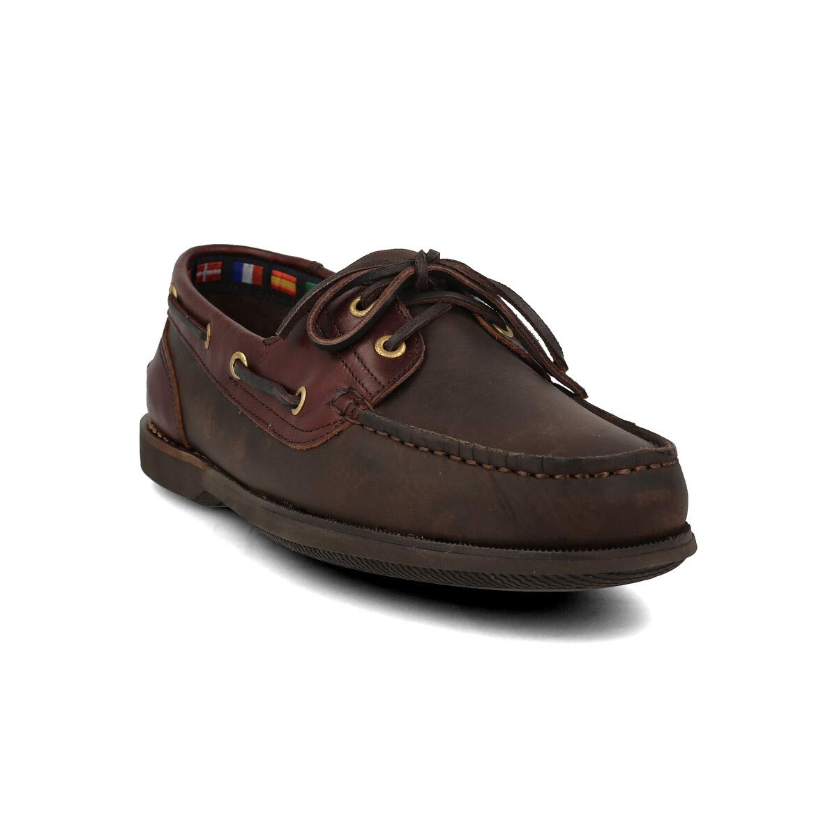 Náutico Mocasín Deportivo Casual en Piel para Hombre Tallas Grandes 46 47 48 Piel Engrasada Piso de Goma Marrón Azul Marino Negro