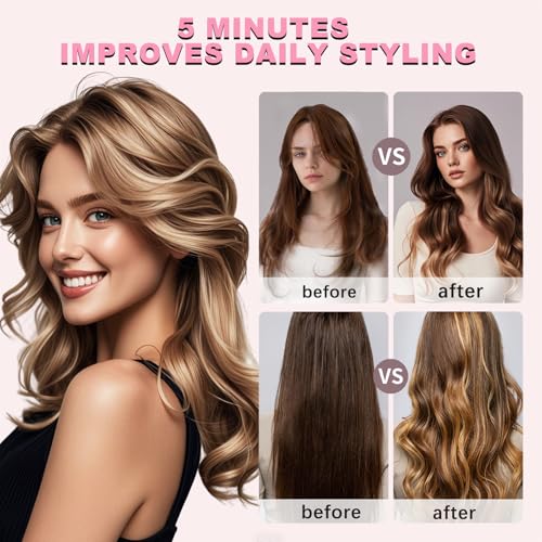Image of Automatic Curling Iron Rotating - 3-in-1 Self Curling Hair Curler with 3 Barrel Sizes for Loose Waves to Tight Curls, Negative Ion Ceramic, Anti-Tangle & Fast Heating, Safe Styling for All Hair Types