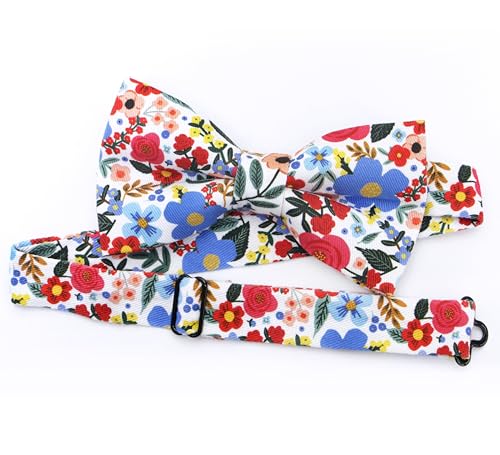 Image of Colorful Fun Pattern Pre-Tied Bow Tie Mens Floral Space Adjustable Bowtie