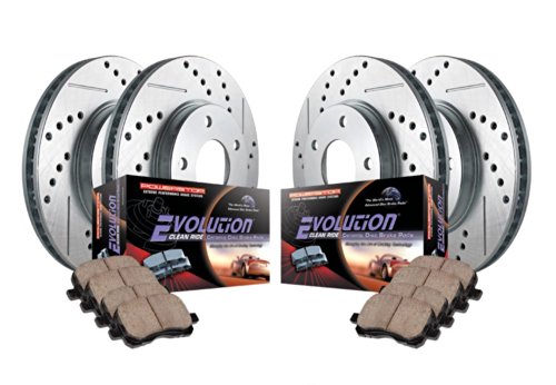 Image of Power Stop K785 Front /Rear Ceramic Brake Pad and Cross Drilled /Slotted Combo Rotor One-Click Brake Kit