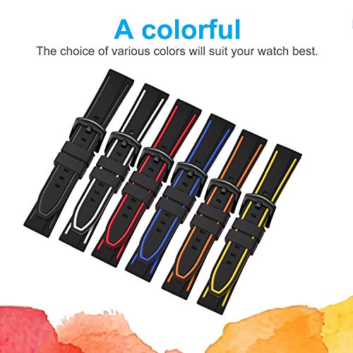 ULLCHRO Unisex Kautschuk Armband mit Gebürstete Edelstahl Silber Schnalle – Bild 3