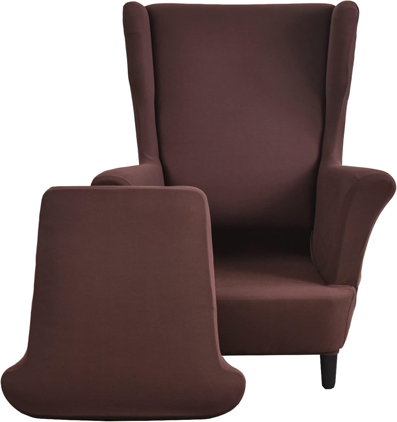 2 teiliger bedruckter Ohrensesselbezug Stretch Ohrensessel Schonbezüge Spandex Sesselbezüge Möbelschutz mit elastischem Saum für das Wohnzimmer (#4)