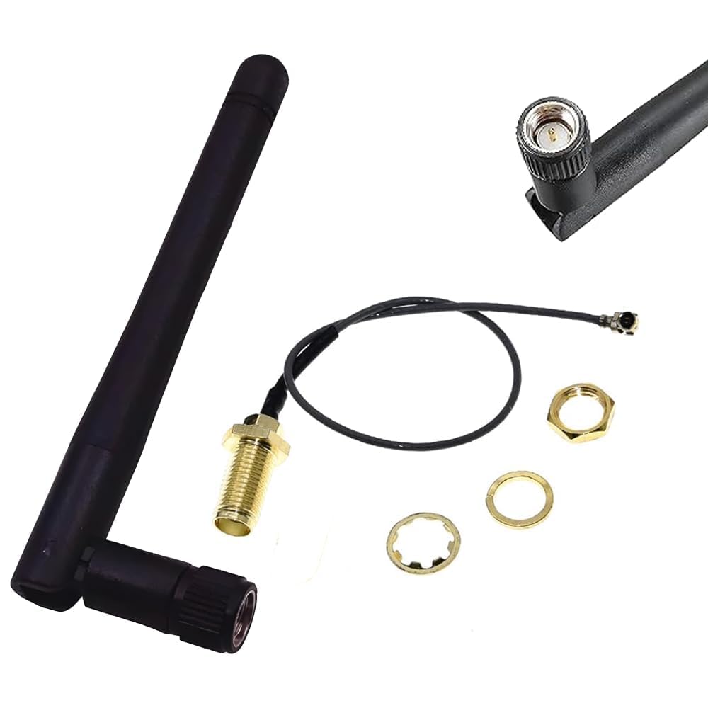 Hexonix 2.4GHz Foldable SMA to IPEX Antenna – 3dBi WiFi, Bluetooth, ZigBee Antenna with Feeder Cable for IEEE802.11n WLAN, IoT Devices & Wireless Modules