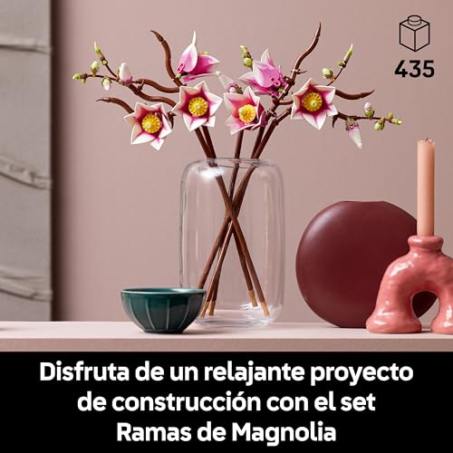 Miniatura 2 de LEGO Botanicals Ramas de Magnolia - Maqueta para Adultos de Ramo de Flores Artificiales - 5 Magnolias para la Decoración Floral del Salón o Dormitorio - Regalo para Mujeres - 11510