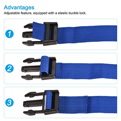Image of MECCANIXITY Utility Strap with Buckle 1x20 Inch Polyester Quick Release Adjustable Belt for Travel Outdoor Bag Luggage Packing (Blue)
