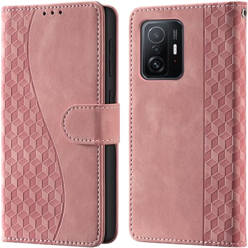 CaseGla Handyhülle für Xiaomi 11T / 11T Pro Leder Wallet RFID hüllen Rosa