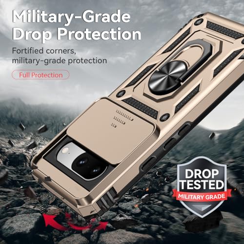 Coque pour Pixel 8 antichoc avec protection écran verre et béquille de support