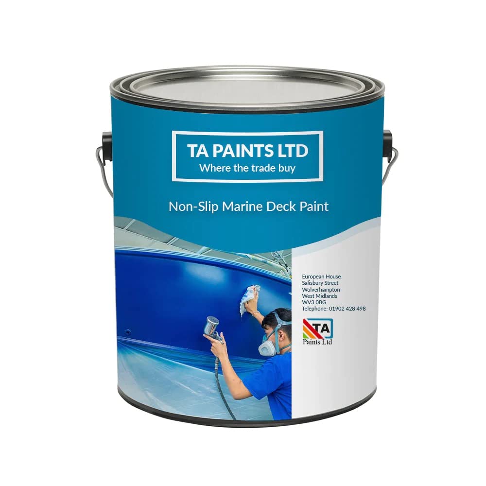T A Paints Ltd Non Slip Marine Boat Deck Paint Durable Anti Slip Coating Ideal For Boats Barges Ideal for Wood Metal Concrete Plywood & Timber (2.5L Tile Red)