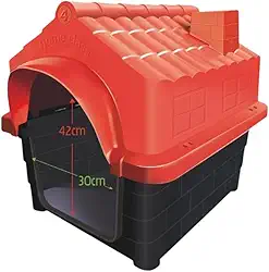 Casa Casinha Cachorro Plástica Desmontável N4 Grande Mecpet Cor:vermelho