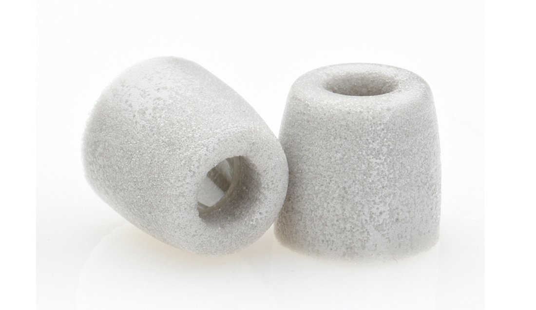 Foam Premium Earphone Tips - Isolation T-500 (Platinum, 3 Pairs, Small)