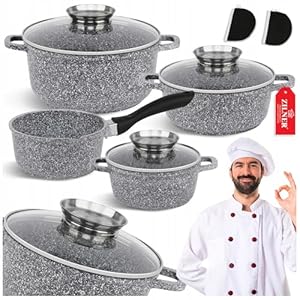 Zilner ZL-7026 18-teiliges Topfset Granitoptik