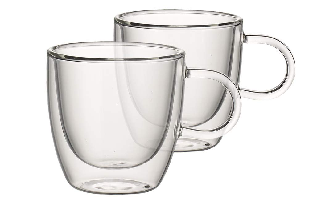 Villeroy & Boch Artesano Hot Beverages Cup : Small-Set of 2, 2.5 in, Crystal Glass, Clear