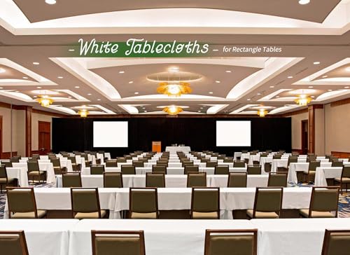 Lumaycens 4 Pack White Tablecloth 60x126Inch Table Cloths Rectangle Polyester Farbic Tablecloths For 8 Foot Table Washable White Table Cloth Rectangular for Wedding Party Banquet - Image 4