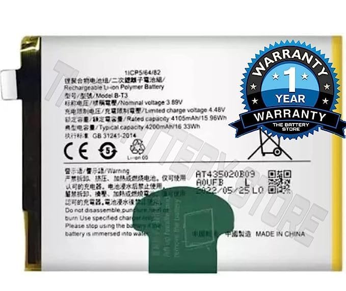 Image of Original B-T3 Battery for Vivo V23 5G / 4200mAh Battery with 1 Year Warranty**** (R000375)