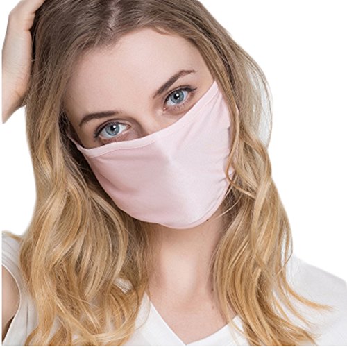 Pure Silk Lightweight Respirator Knit Fabric Sports Babypink L
