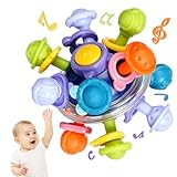 SAFONUS Sonajero Masticar Juguetes para Bebe, Goma Dental Montessori Juguetes,Sensoriales para Mordedores de Bebés,...