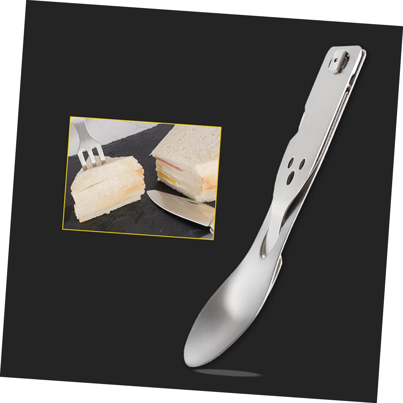 BESPORTBLE 3 Pezzi 3 1 Forchetta Cucchiaio in Metallo Forchetta Cucchiaio Pieghevole Utensile Da Campeggio All'aperto Da Picnic Viaggiare Portatile