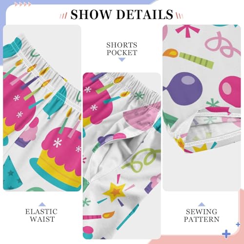 ZZXXB Happy Birthday Cake Boys Long Pants Soft Trousers Elastic Waist Kids Lounge Bottoms with Pockets S-XL4