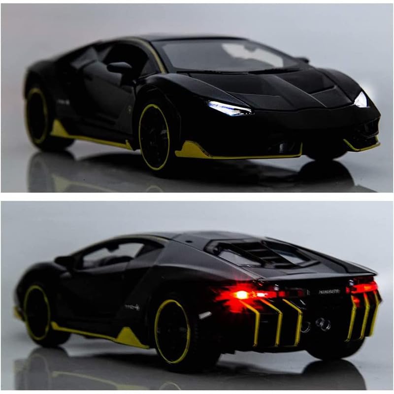 Image of New 1:32 LP770 Diecast Alloy Metal Pull Back Car with Openable Doors Music Sound and Light Vehicle Toy Car for Kids Boys (Multicolor)
