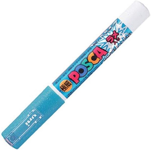uniPOSCA Posca Ultra Fine Glitter Marker Light Blue Amazon.co.uk