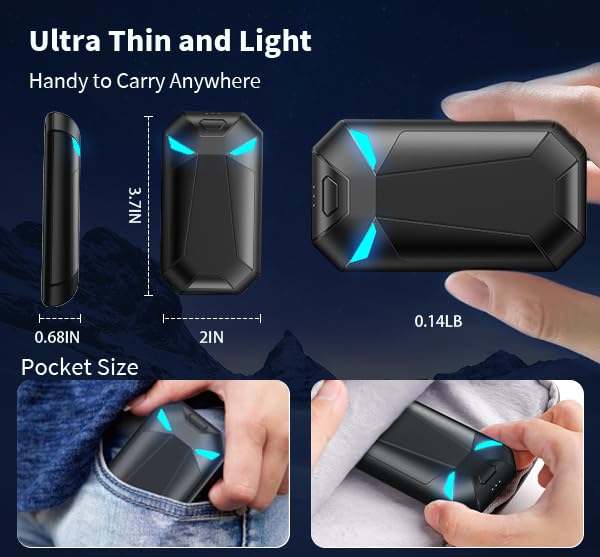 Hand-Warmers-Rechargeable-2-PackElectric-Hand-Warmers-8000mAh20Hrs-Long-Safe-Rechargeable-Hand-WarmerBirthday-Gifts-for-Men-Women-Hunting-GearCamping-EssentialsTravel-Essentials