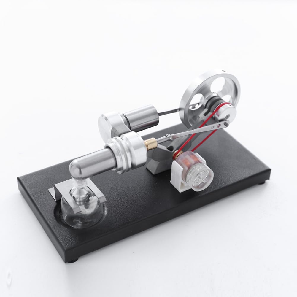 Kit di Modello di Motore Stirling con Luci LED - Assemblaggio Fai-da-Te di Parti Individuali - Giocattolo Educativo di Fisica per Bambini