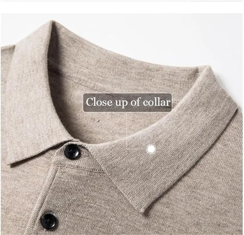 Men's Wool Lapel Polo Sweater Long Sleeve Knitted Pullover Casual Solid Color Comfortable Warm Versatile Office Wear Top4